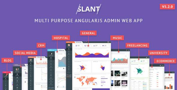 Descargar Slant Multi Purpose AngularJS Admin Web App with