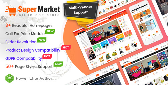 Descargar SuperMarket Multi purpose Responsive OpenCart 3 Theme 3 Mobile