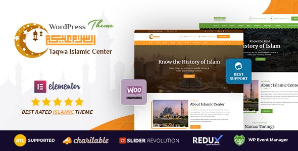Descargar Taqwa Islamic Center WordPress Theme