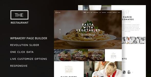 Descargar The Restaurant Restauranteur and Catering One Page Theme