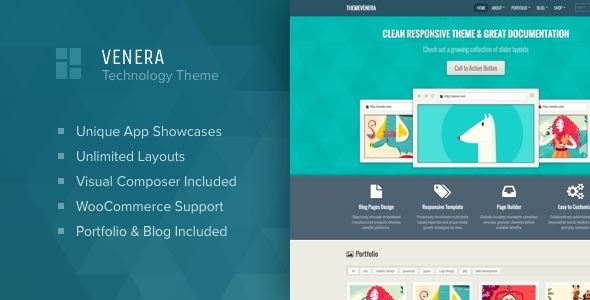 Descargar Venera SAAS landing page and application showcase WordPress