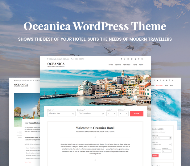Tema de reserva de hotel de WordPress - Oceanica - 1